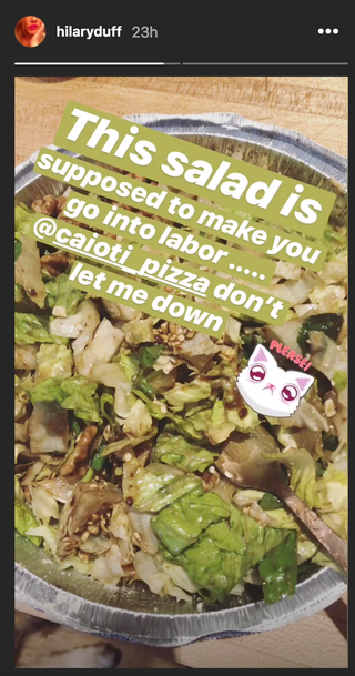 Illustration for article titled Hilary Duff Is Trying to Induce Labor By Eating the Salad